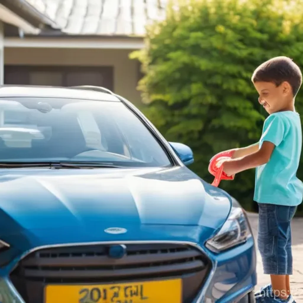 승용완구 유지 관리 방법 - **Prompt:** A warm and brightly lit indoor scene, possibly a spacious playroom or garage, with natur...