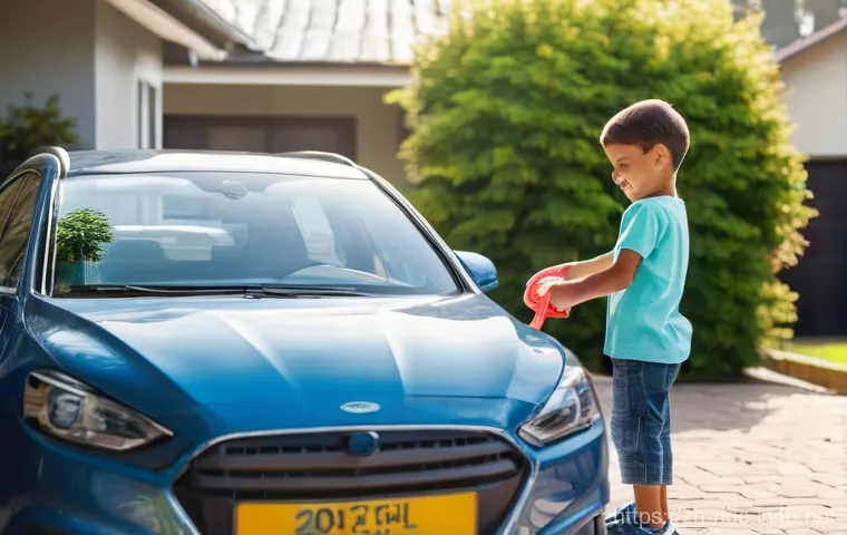 승용완구 유지 관리 방법 - **Prompt:** A warm and brightly lit indoor scene, possibly a spacious playroom or garage, with natur...