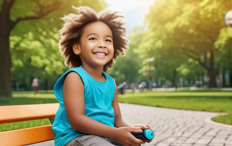 승용완구 속도 조절 기능 - **Prompt 1: Joyful Park Ride with Parental Peace of Mind**
    A bright, sunny afternoon in a bustli...