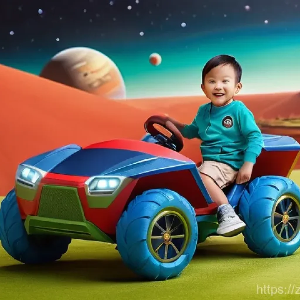 승용완구 스토리텔링 마케팅 - **Prompt 1: "Mars Rover Adventure"**
A vibrant, imaginative scene of a joyful 6-year-old East As...
